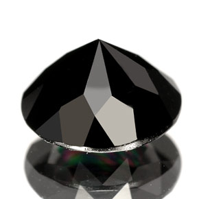 Spinelle noir naturelle coupe roude, 3,09 ct, opaque