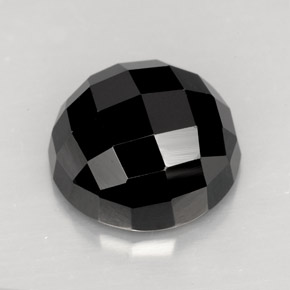 Spinelle noir naturelle coupe roude, 8,69 ct, opaque