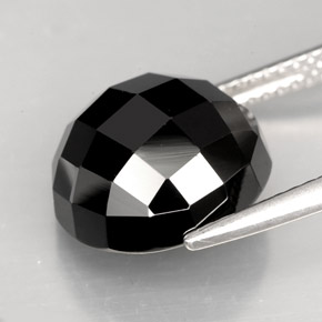Spinelle noir naturelle coupe roude, 8,69 ct, opaque