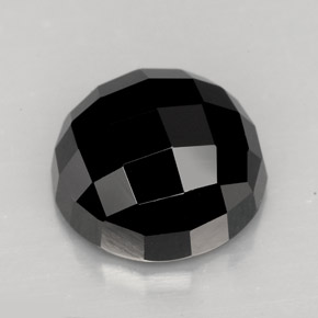 Spinelle noir naturelle coupe roude, 9,14 ct, opaque