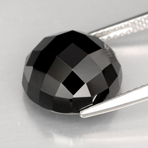 Spinelle noir naturelle coupe roude, 9,14 ct, opaque
