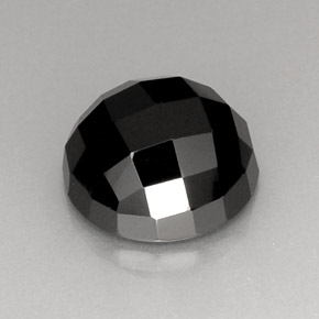 Spinelle noir naturelle coupe roude, 8,90 ct, opaque