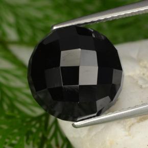 Spinelle noir naturelle coupe roude, 8,91 ct, opaque