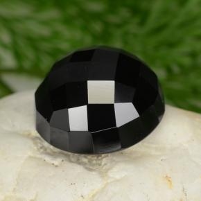 Spinelle noir naturelle coupe roude, 8,91 ct, opaque