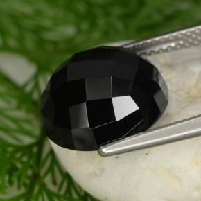 Spinelle noir naturelle coupe roude, 8,91 ct, opaque