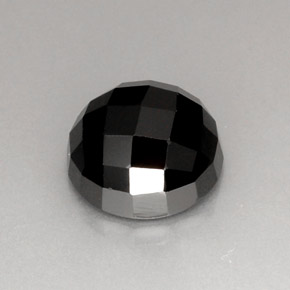 Spinelle noir naturelle coupe roude, 9,46 ct, opaque