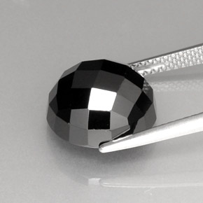 Spinelle noir naturelle coupe roude, 9,46 ct, opaque
