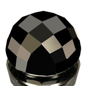 Spinelle noir naturelle coupe roude, 9,76 ct, opaque