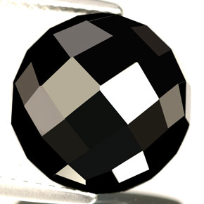 Spinelle noir naturelle coupe roude, 9,76 ct, opaque