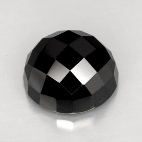 Spinelle noir naturelle coupe roude, 9,16 ct, opaque