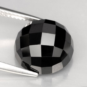 Spinelle noir naturelle coupe roude, 9,16 ct, opaque