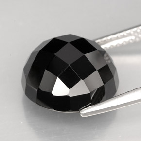 Spinelle noir naturelle coupe roude, 9,16 ct, opaque
