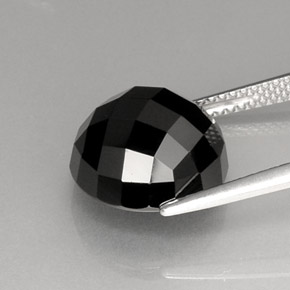 Spinelle noir naturelle coupe roude, 9,44 ct, opaque