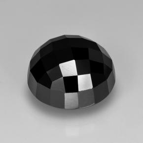 Spinelle noir naturelle coupe roude, 8,89 ct, opaque