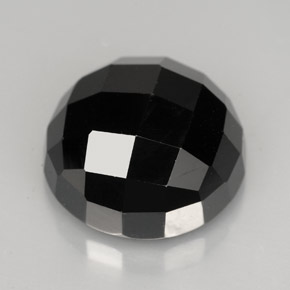 Spinelle noir naturelle coupe roude, 9,09 ct, opaque