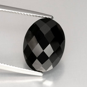 Spinelle noir naturelle coupe ovale, 10,35 ct, opaque
