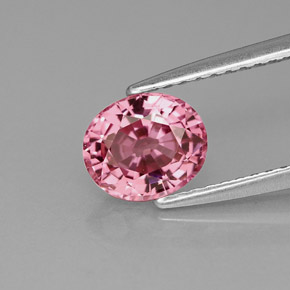 Spinelle rose naturelle coupe ovale, 1,24 ct, VVS-VS
