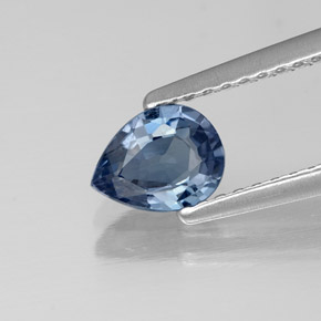 Spinelle bleue naturelle en forme de poire, 0,58 ct, VS