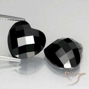 12,97 ct Black Spinelle, 12,1 x 11,9 mm Coeur Rose Coupé De Thaïlande, Photo A