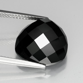 Spinelle noir naturelle trillion, 11,37 ct, opaque