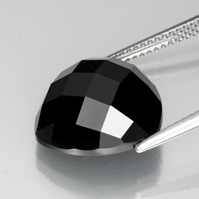 Spinelle noir naturelle trillion, 11,37 ct, opaque
