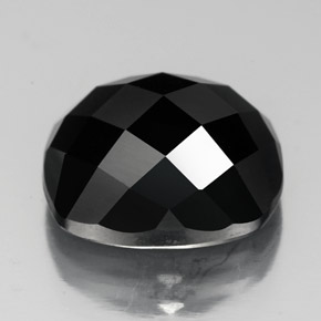 Spinelle noir naturelle coupe coussin, 7,17 ct, opaque