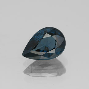 Spinelle bleue naturelle en forme de poire, 1,38 ct, VVS