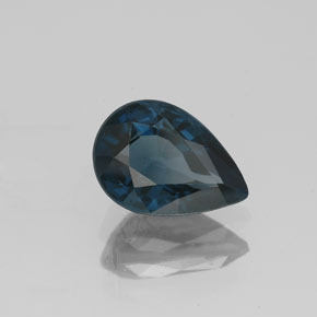 Spinelle bleue naturelle en forme de poire, 1,38 ct, VVS