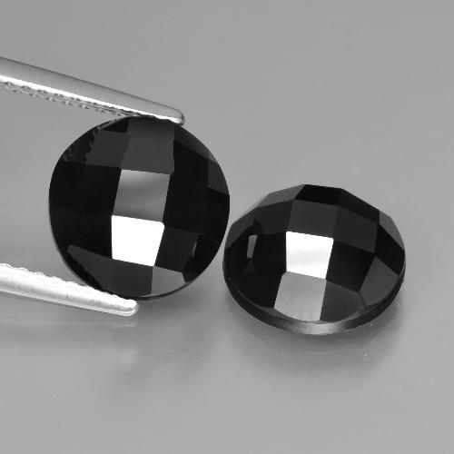 Achetez naturel 7,13ct noir spinelle gems, coupe roude, en provenance thaïlande chez gemselect. en stock, livraison internationale!
