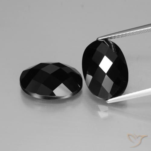 15.01ctw Naturel Noire Spinelle, ovale, Opaque