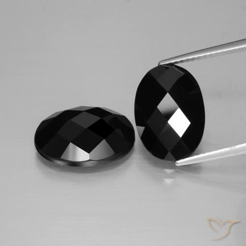 12.47ctw Naturel Noire Spinelle, ovale, Opaque