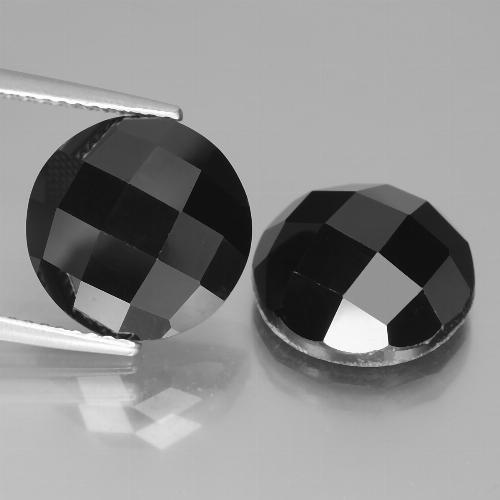 Achetez naturel 14,20ct noir spinelle gems, coupe roude, en provenance thaïlande chez gemselect. en stock, livraison internationale!