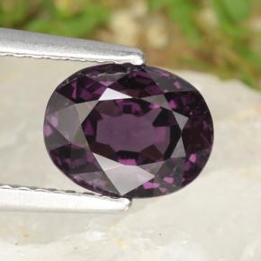 Spinelle pourpre naturelle coupe ovale, 2,25 ct, VVS-VS