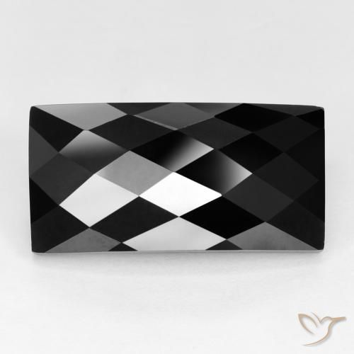 Spinelle noir naturelle baguette, 15,29 ct, opaque