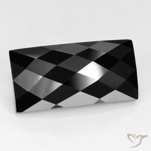 Spinelle noir naturelle baguette, 15,29 ct, opaque
