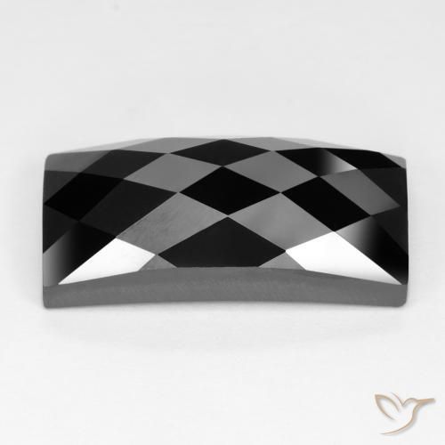 Spinelle noir naturelle baguette, 15,29 ct, opaque