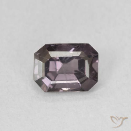 0.58ct Naturel Dark Grey Purple Spinelle, Octogone / coupe Émeraude, VVS-VS, Photo A