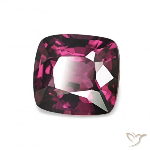 Spinelle Pourpre foncé naturelle Coussin, 1.21 ct, VVS-VS