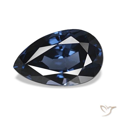 Spinelle Bleu foncé naturelle En forme de poire, 2.11 ct, VVS