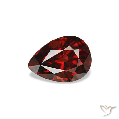 Spinelle Rouge foncé naturelle En forme de poire, 0.59 ct, VVS-VS