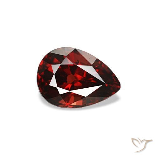 Spinelle Rouge foncé naturelle En forme de poire, 0.59 ct, VVS-VS