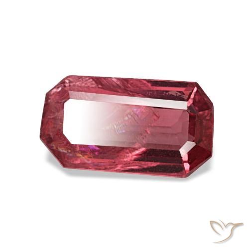 Spinelle rouge naturelle taille émeraude, 0,83 ct, SI