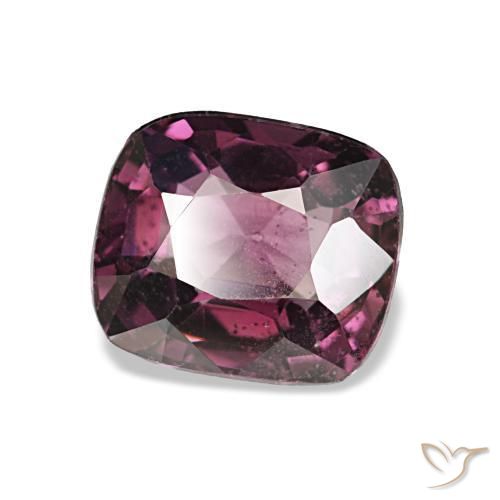 Spinelle pourpre naturelle coupe coussin, 1,28 ct, VVS-VS