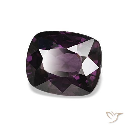 Spinelle pourpre naturelle coupe coussin, 1,48 ct, VVS-VS
