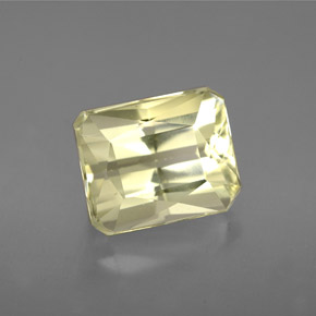 Spodumène jaune naturelle taille émeraude, 5,34 ct, VVS-VS