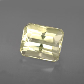 Spodumène jaune naturelle taille émeraude, 5,34 ct, VVS-VS