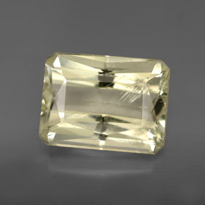 Spodumène Jaune clair naturelle Taille émeraude, 6.86 ct, VS-SI