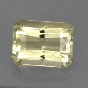 Spodumène jaune naturelle taille émeraude, 7,03 ct, VS