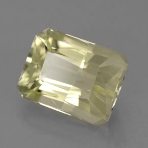 Spodumène jaune naturelle taille émeraude, 7,03 ct, VS