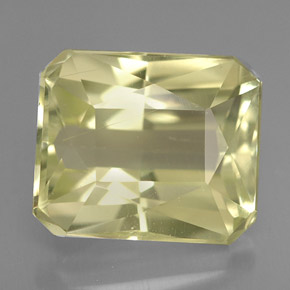 Spodumène jaune clair naturelle taille émeraude, 7,74 ct, VVS-VS
